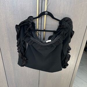 CINQ A SEPT Macie Top Off-the-Shoulder Ruffle Top